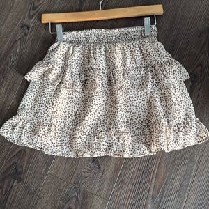Altar’d State NWOT cheetah print ruffled mini skirt XS